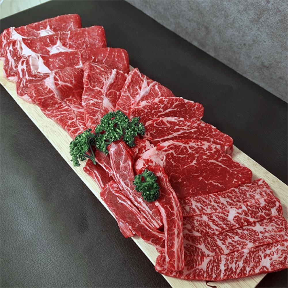 [롯데백화점]국내산 1등급 소한마리 모듬 한판 1kg(등심/안심or채끝/갈비살&부채4)