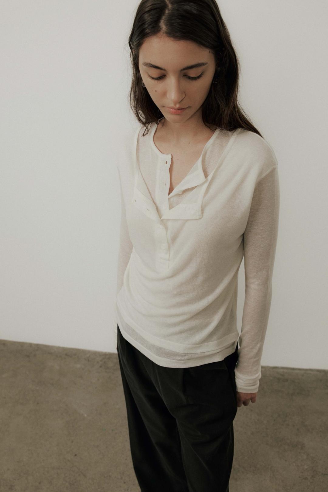 [4th] Layered Long Sleeve T_Ivory