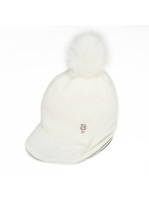 니트 캡 방울비니_ WH