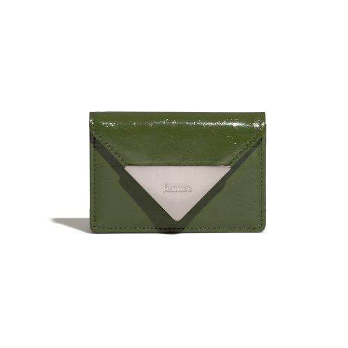 CRINKLE TRIANGLE ACCORDION POCKET - OLIVE