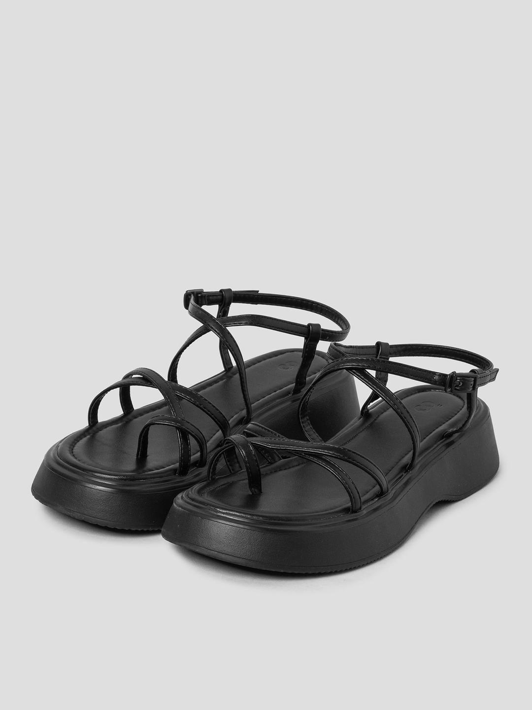 플랫폼 샌달 - 블랙