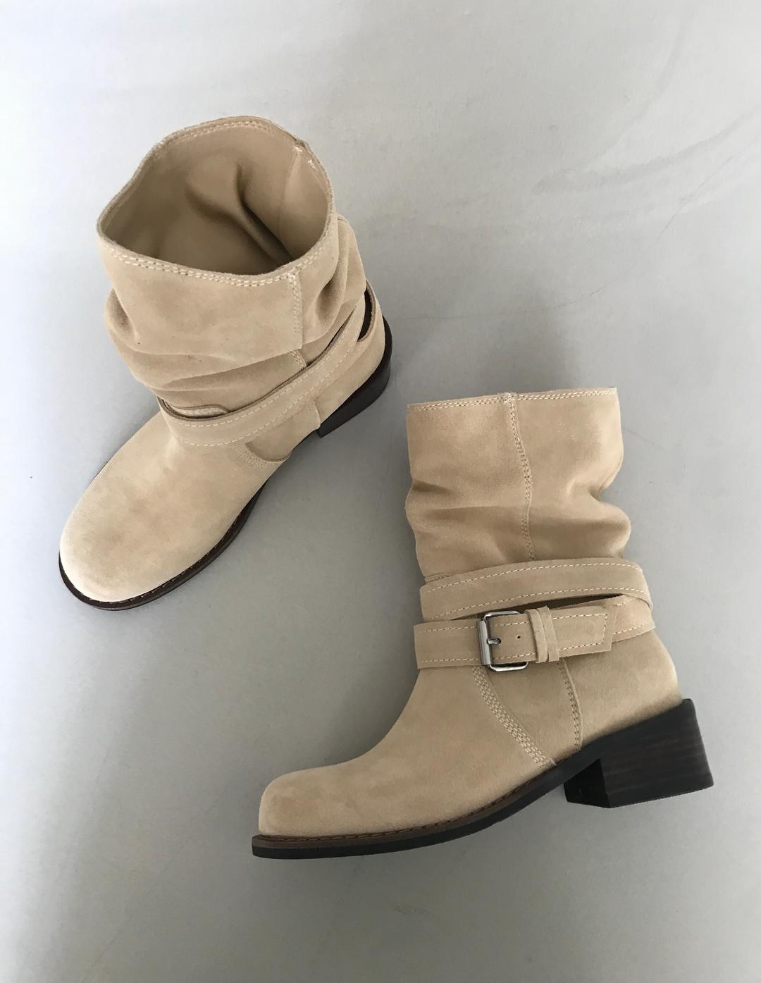 mid suede boots (beige)