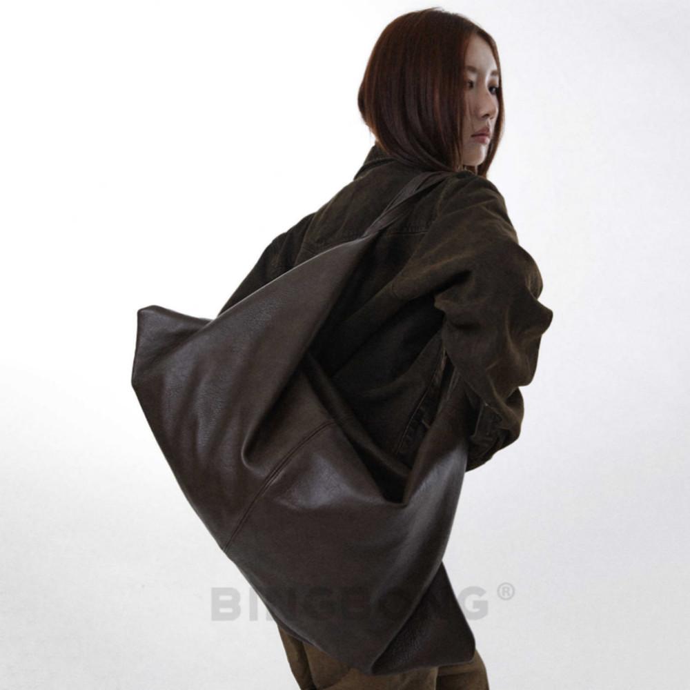 BINGBONG 가방 숄더백 크로와상 가방 보부상 pu 레더 빅백 숄더백