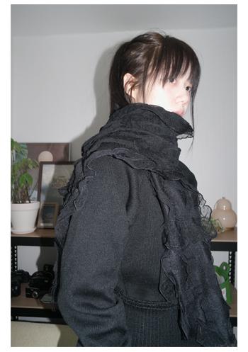 에프터먼데이 knit lace muffler (3c)