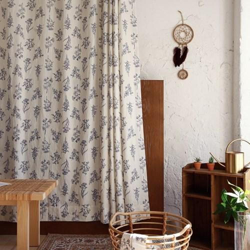 봄의왈츠 플라워 화이트 린넨커튼 옵션선택