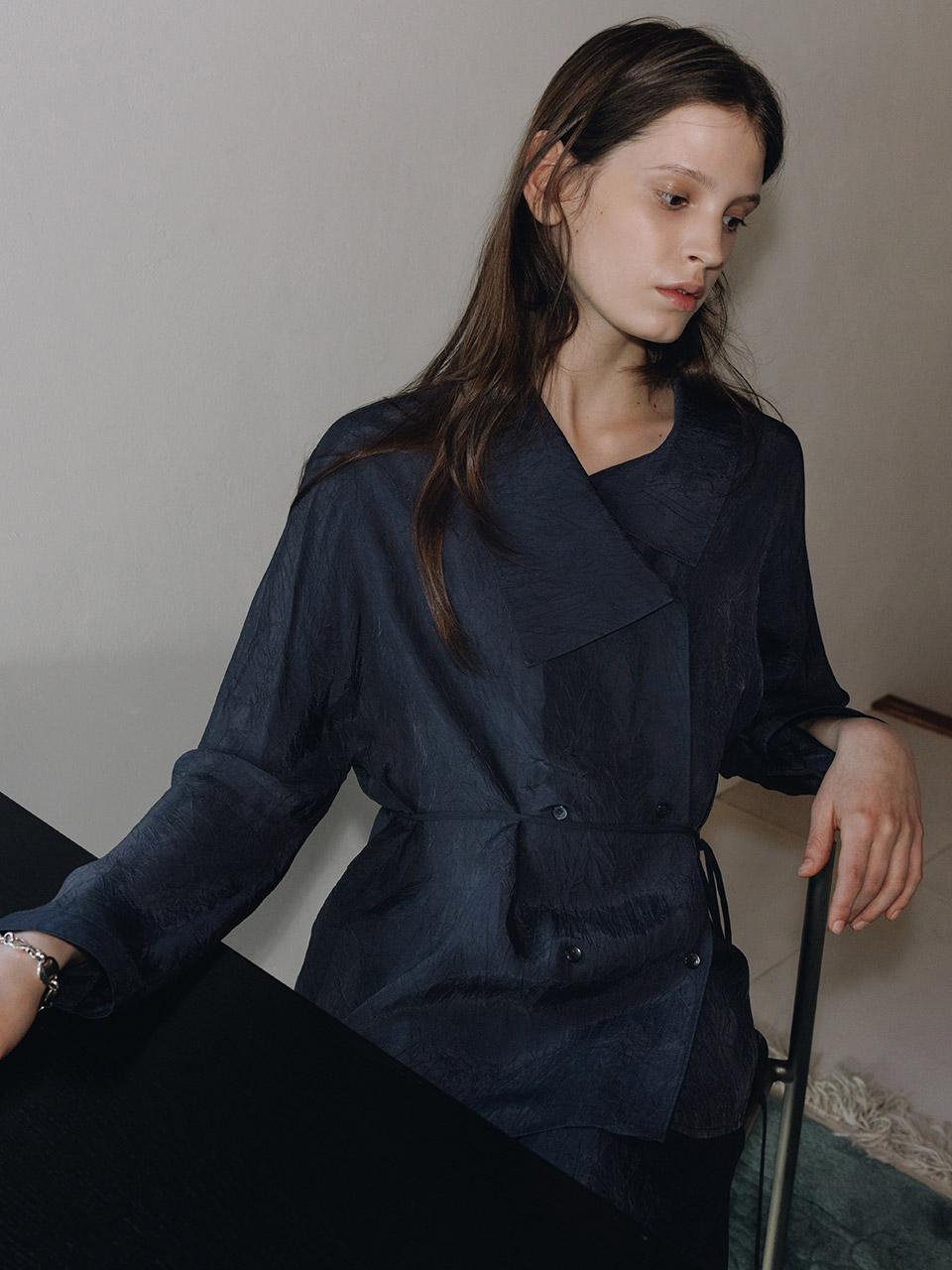 Unbalanced Collar Crease Blouse SW6SB615_2color