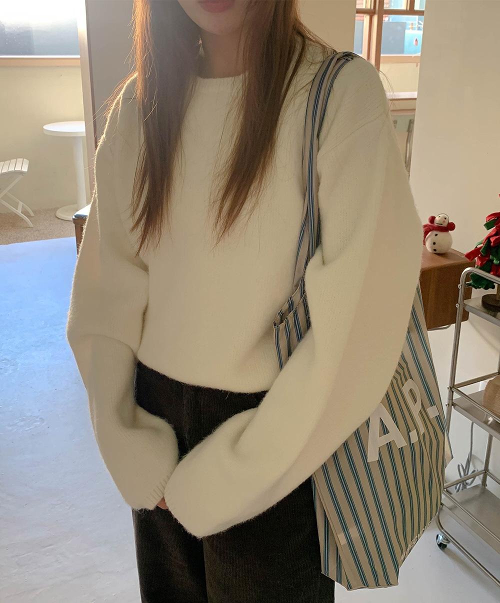 니어웨어 [카피주의⛄재구매1등⛄1,2size] 누적20만장🎉 (unusually) sherbet knit /라운드넥니트/파스텔/여리핏/데이트룩