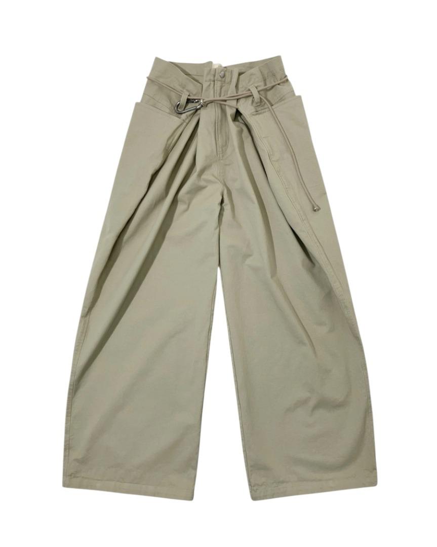 Adjustable Carabiner Pants Beige