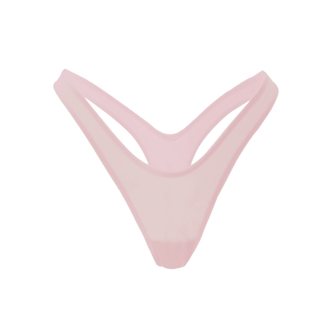 Mesh V Thong Light Pink