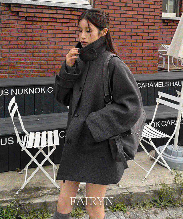 🐻따뜻해요🐻[MD PICK!/3온스☃️] 프리즐 하이넥 울 누빔 하프 코트