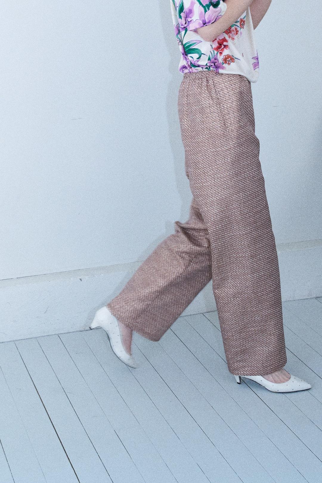 TEXTURED STRING PANTS (METAL JACQUARD)