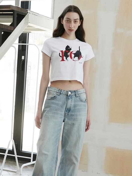 R RO CAT JADORE CROP T-SHIRT