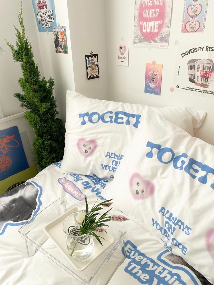 투게더 이불커버 세트 베개커버 40수 순면 슈퍼싱글 퀸 킹 사이즈 SS Q K