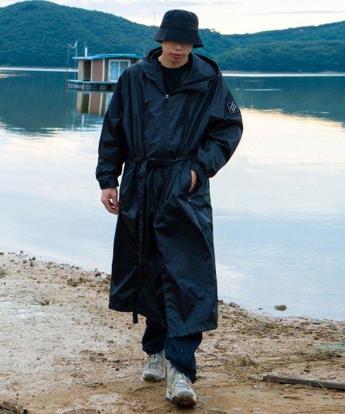 오버핏 롱 야상 블랙