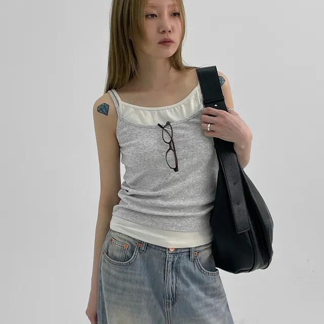 밀라슨 투웨이 스트랩 나시 [스탠다드 데일리 캐주얼 기본 투웨이 시즌리스 레이어드 단독 사계절 기본]