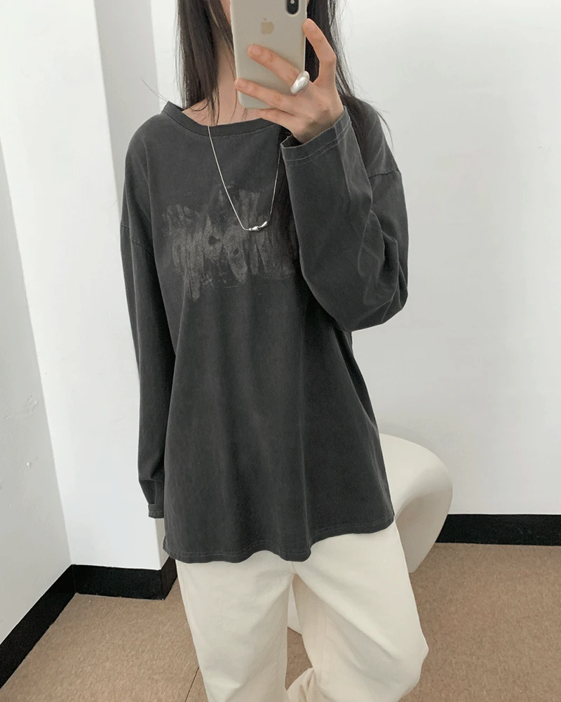 나우 긴팔 T (2colors) *차콜 바로배송!