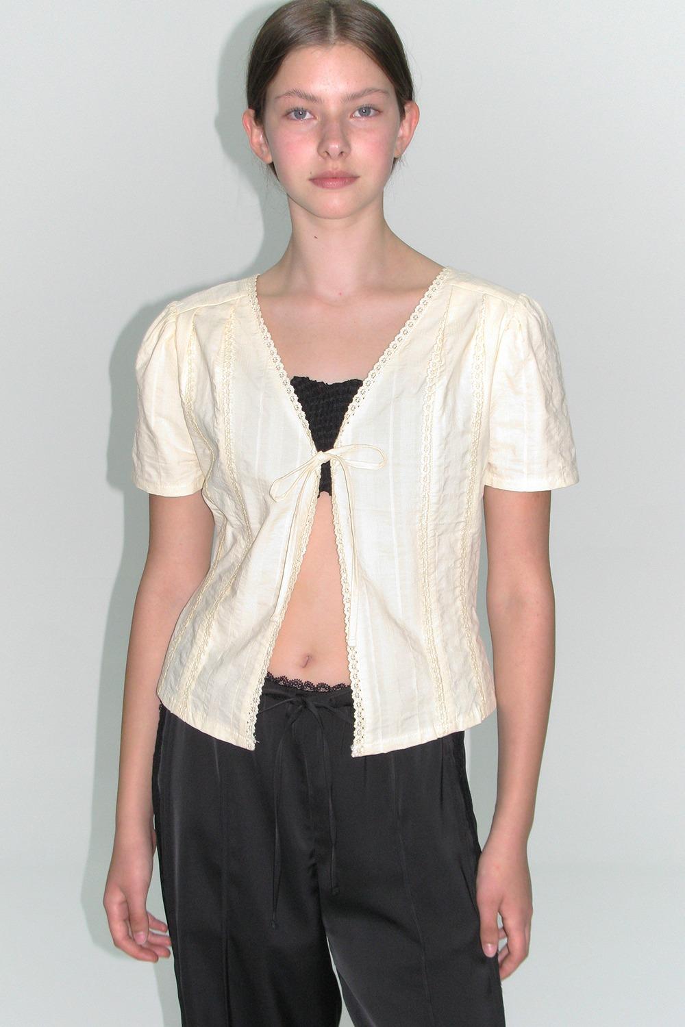 [REFURB] LACE COTTON BLOUSE [LEMON]