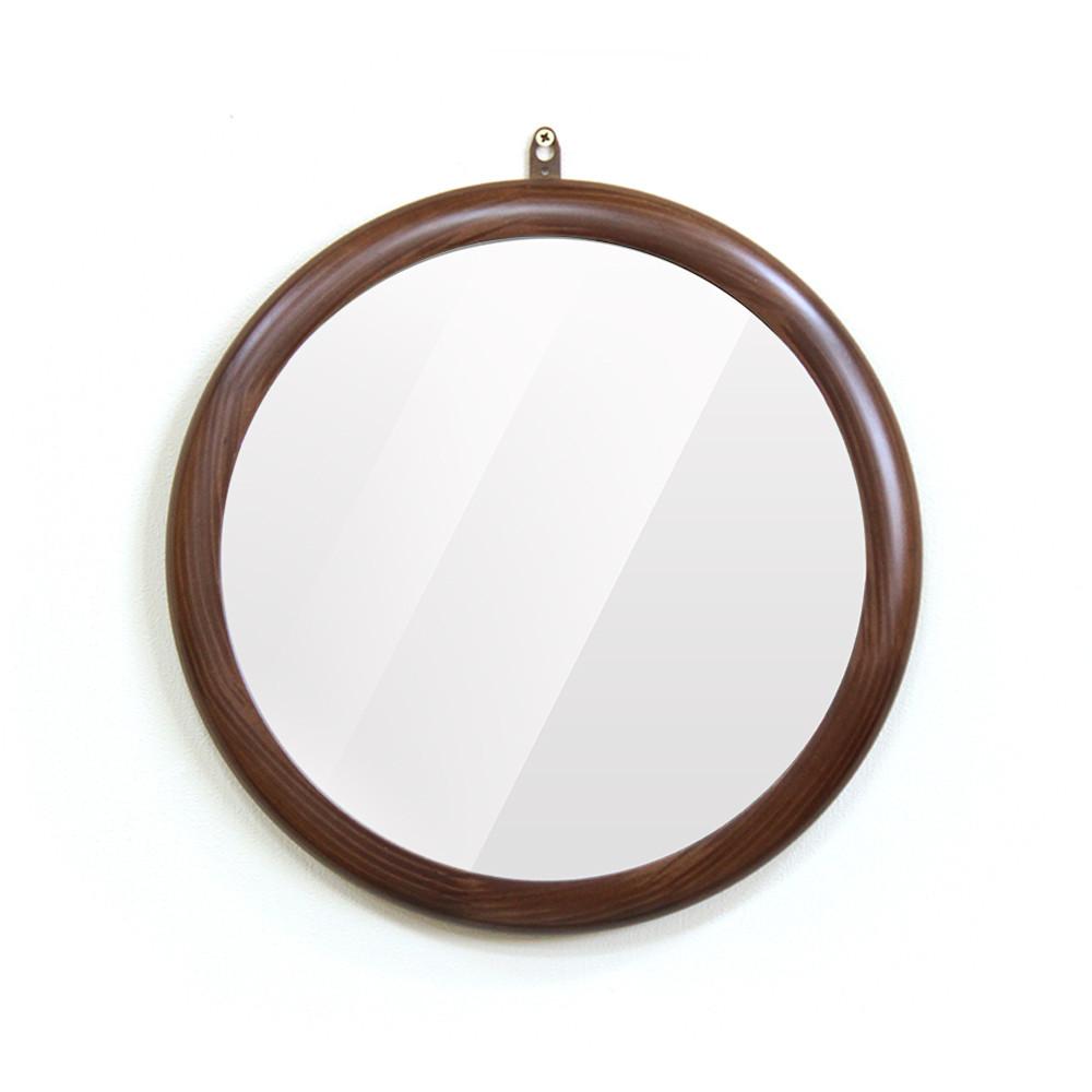 원형 벽거울 우드 나무 벽거울 브라운 화장대 욕실 kcp074/073