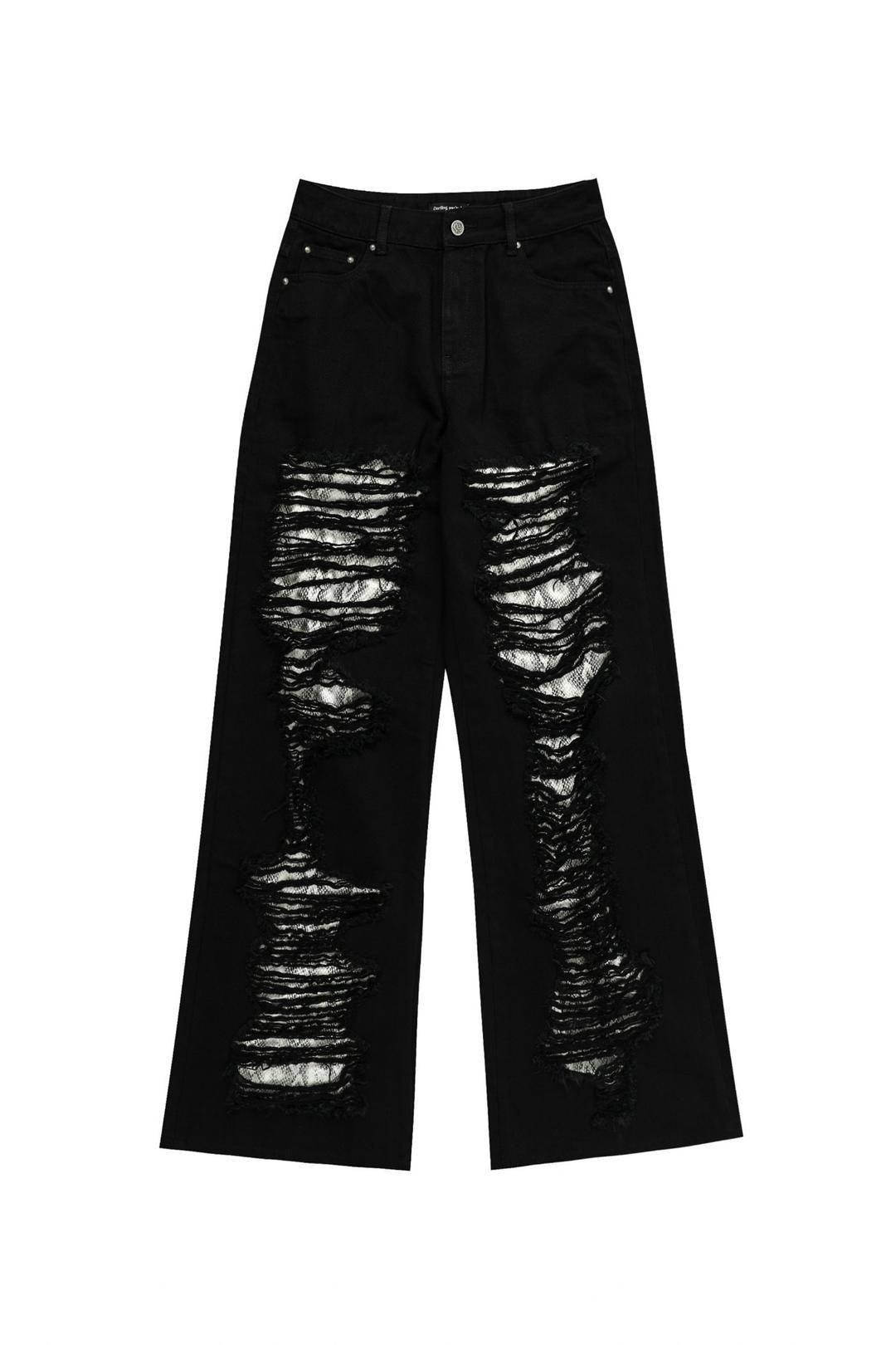 Damaged Python Wide Denim Pants #Silver | 달링유어배드