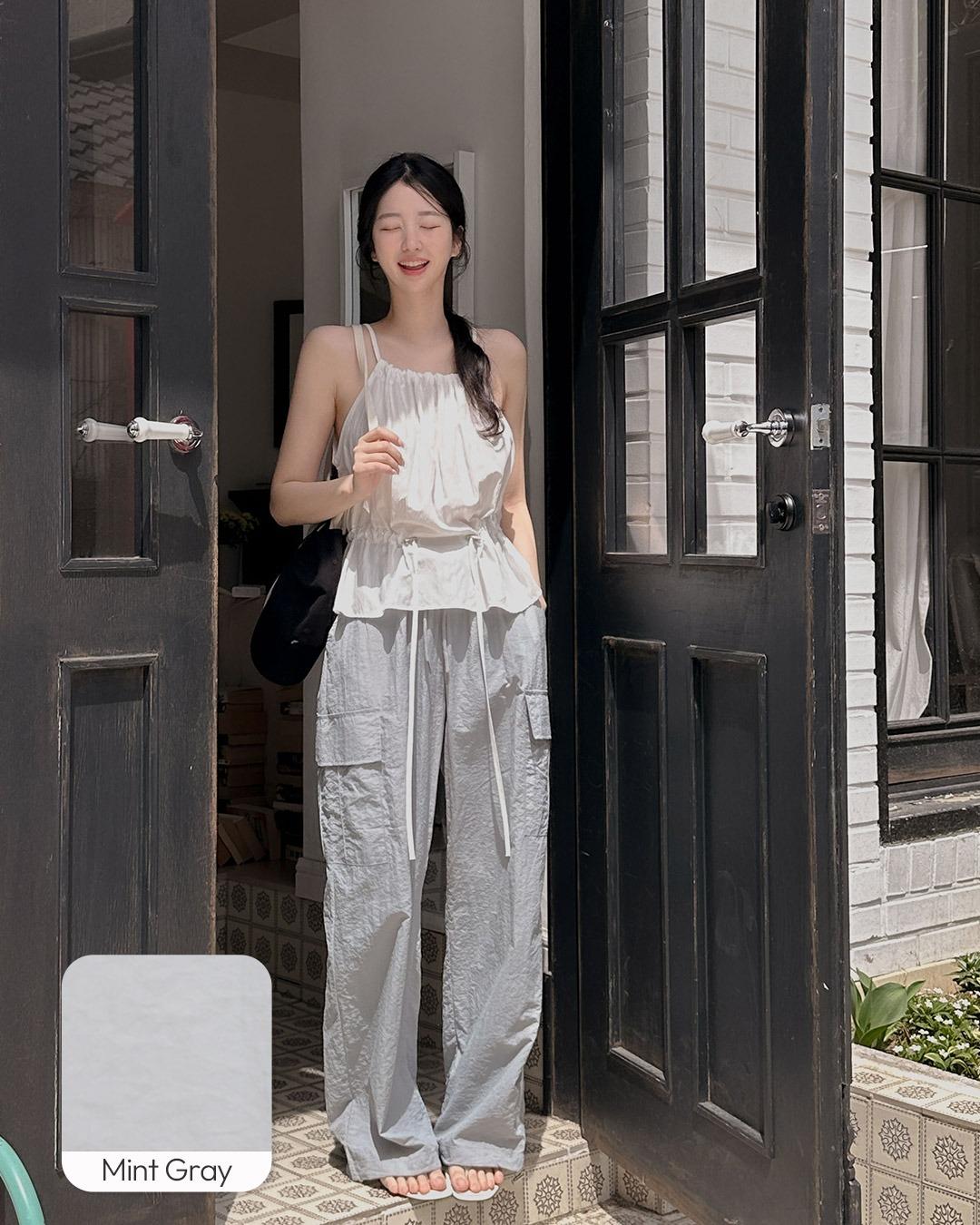 [다다익선/MADE]페버 바스락 카고 팬츠(+NEW컬러)(자체제작 제작상품 여름바지 카고팬츠 나일론팬츠 바지 와이드팬츠 카고바지 트레이닝팬츠 밴딩팬츠 썸머 꾸안꾸)