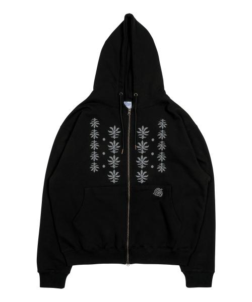 TCM ethnic hooded zip-up (black)