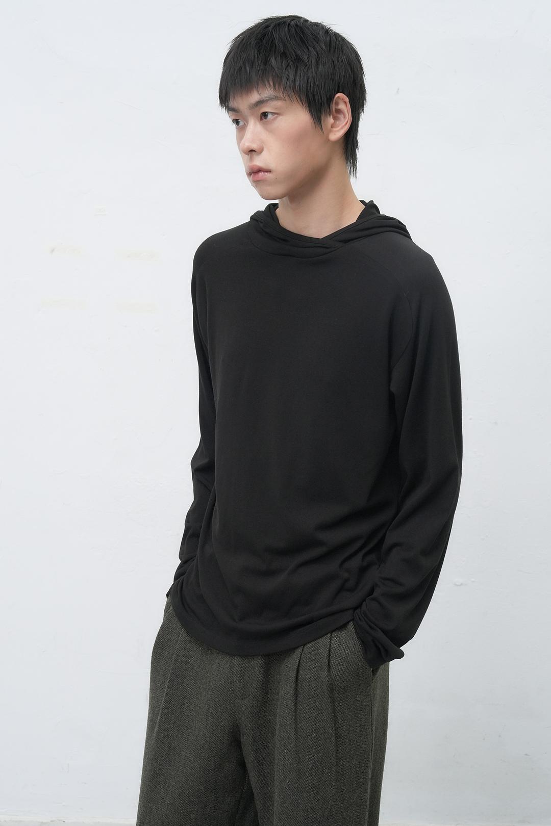 MAN 레이어드 소프트 후드티 [BLACK]