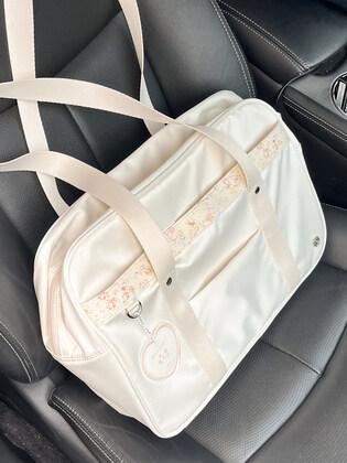 Satin School Bag - ivory