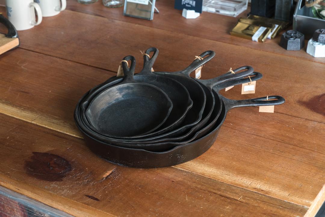 Vintage Cast Iron Skillet Fry Pan, 주물 프라이팬