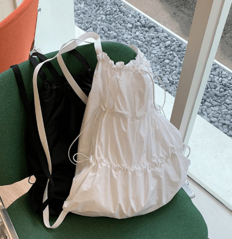 [당일출고/2color] 바스락 백팩 가방 데일리 생활방수 남녀공용 플레어 주름