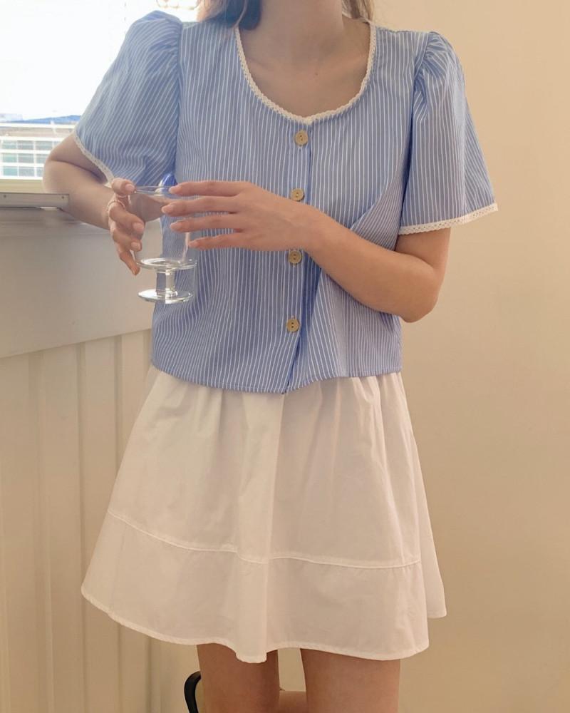 퓨어 레이스 블라우스(2color)