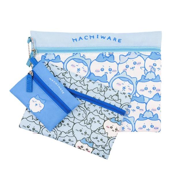 치이카와 먼작귀 플랫 파우치 3P 세트 : 하치와레