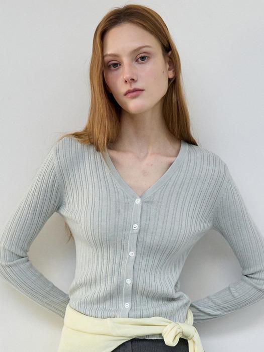 스트럭쳐 립 브이넥 가디건 그레이 OU1880