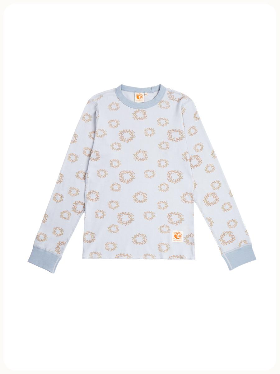 HS x Hank Hawaiian Garlands LS Tee(W)_Sky Blue