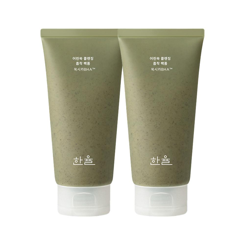 [본사직영] 한율 어린쑥 피지흡착 클렌징 팩폼 듀오 120ml+120ml (저자극 / 세안제 / 약알칼리)