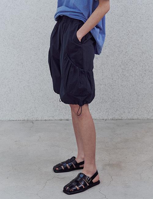 5P SHIRRING SHORTS NAVY