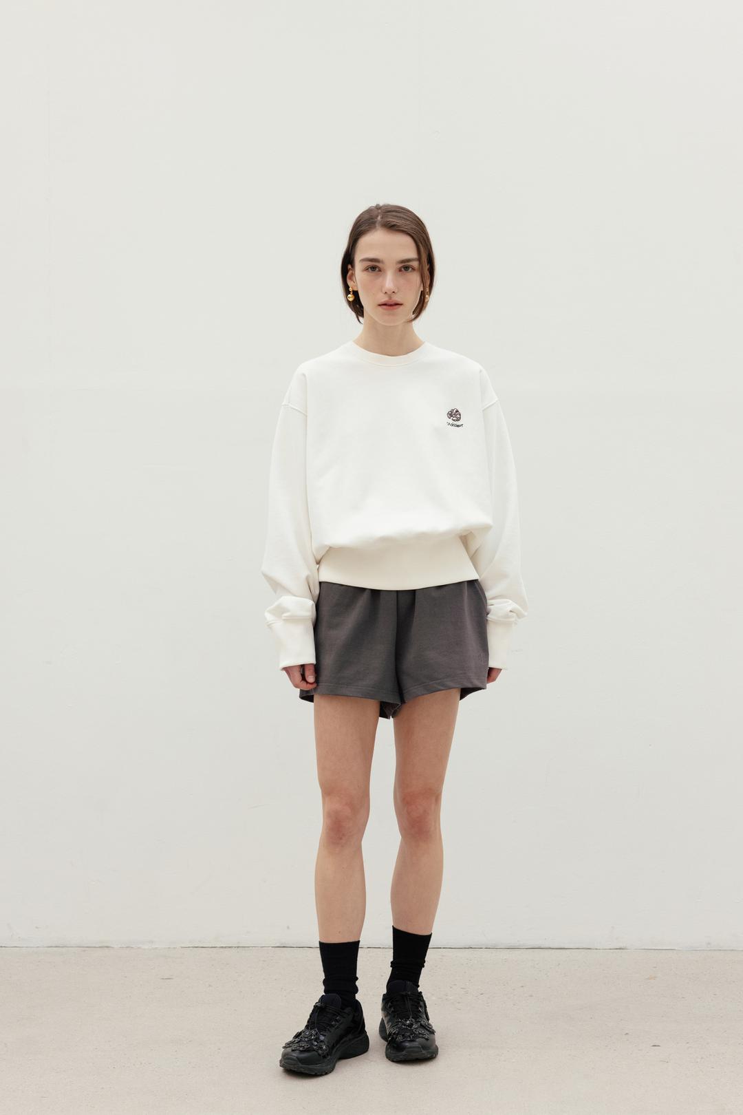 Part.8 Bandig shorts (white, charcoal)