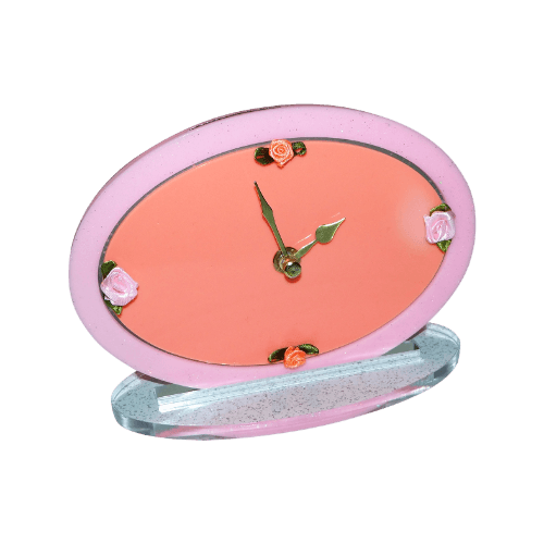 rose sunset table clock
