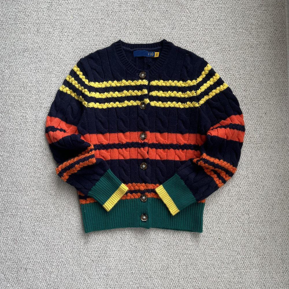 니트 크롭 카디건 여자 꽈배기 교복 얇은 면 RL 포니 라벨 슬림 피트 울 플리스 긴 소