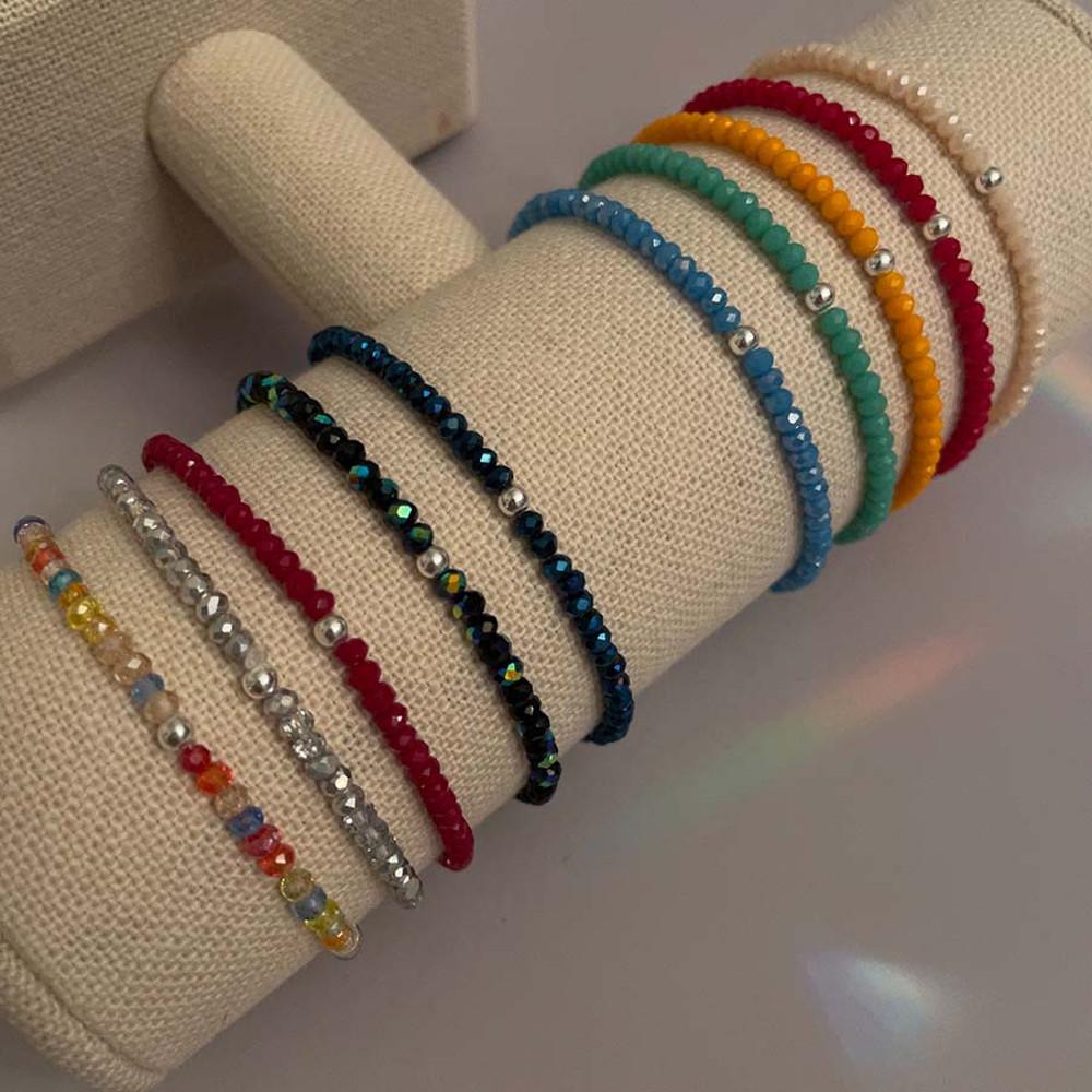(신상 컬러 추가)크리스탈 비즈 팔찌 핸드메이드 컬러 팔찌