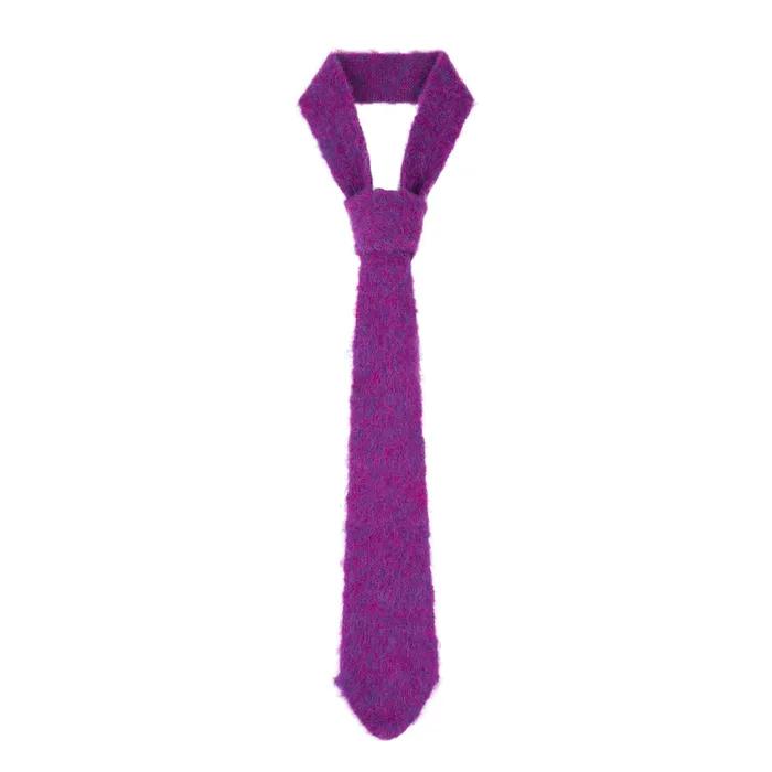 Color slim knit tie_purple