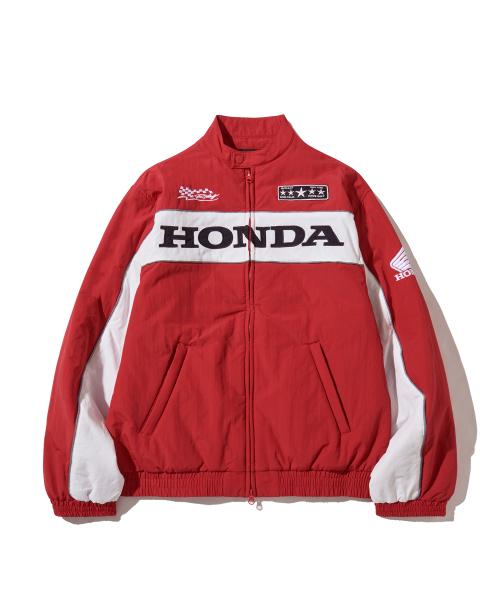 Piping Motorcycle Blouson Jacket Red
