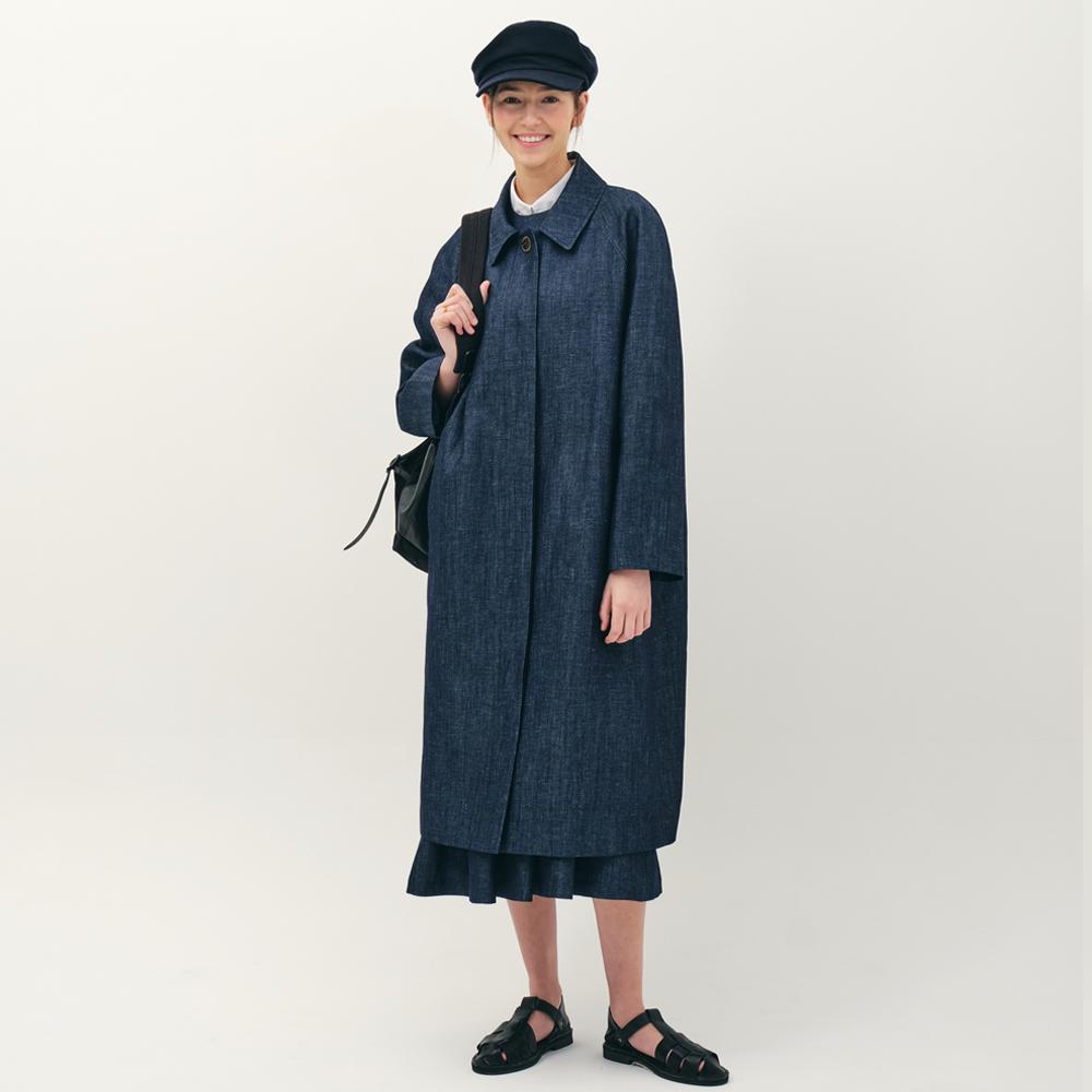 raglan sleeve coat dress_indigo