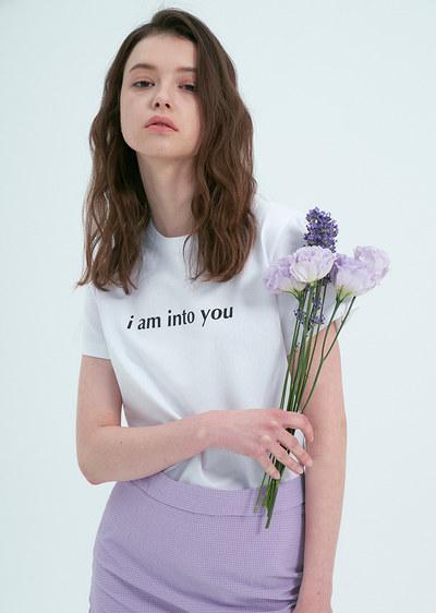 bold font short t-shirt white