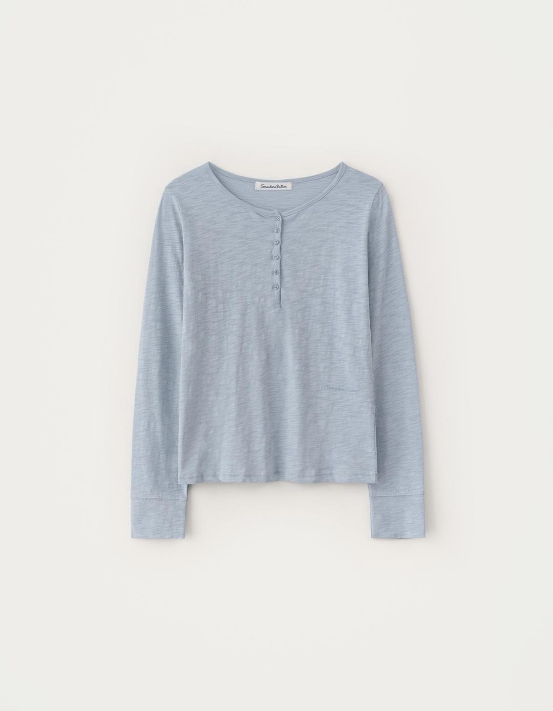 [Release] Slub Henley Long Top - Light Blue