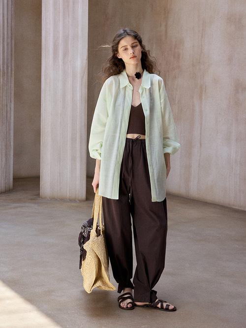 Oden 시스루 긴팔 셔츠