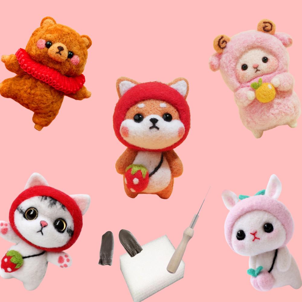 양모펠트 니들펠트 DIY 공예 키트 인형 고양이 만들기