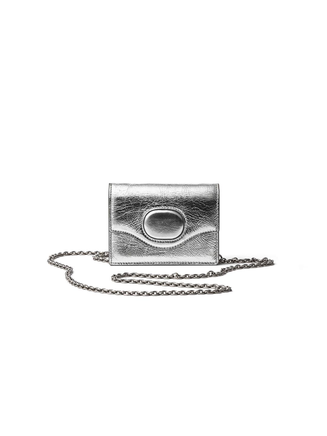 EGGSHELL PETITE CHAIN BAG_SILVER