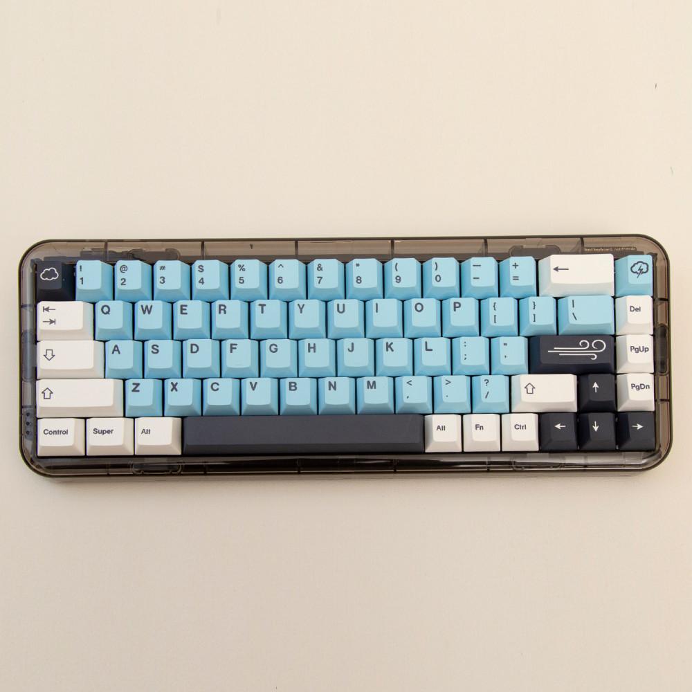 비 구름 날씨 nimbus 하늘색 체리 PBT 키캡 한성 레오폴드