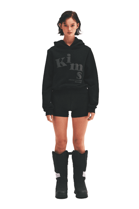 (Unisex) Messy Alpha Logo Hoodie Black