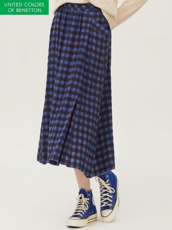 무이 체크 스커트_BASK54361